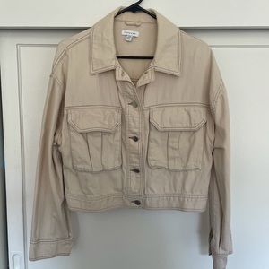 Topshop cream colored utility jacket